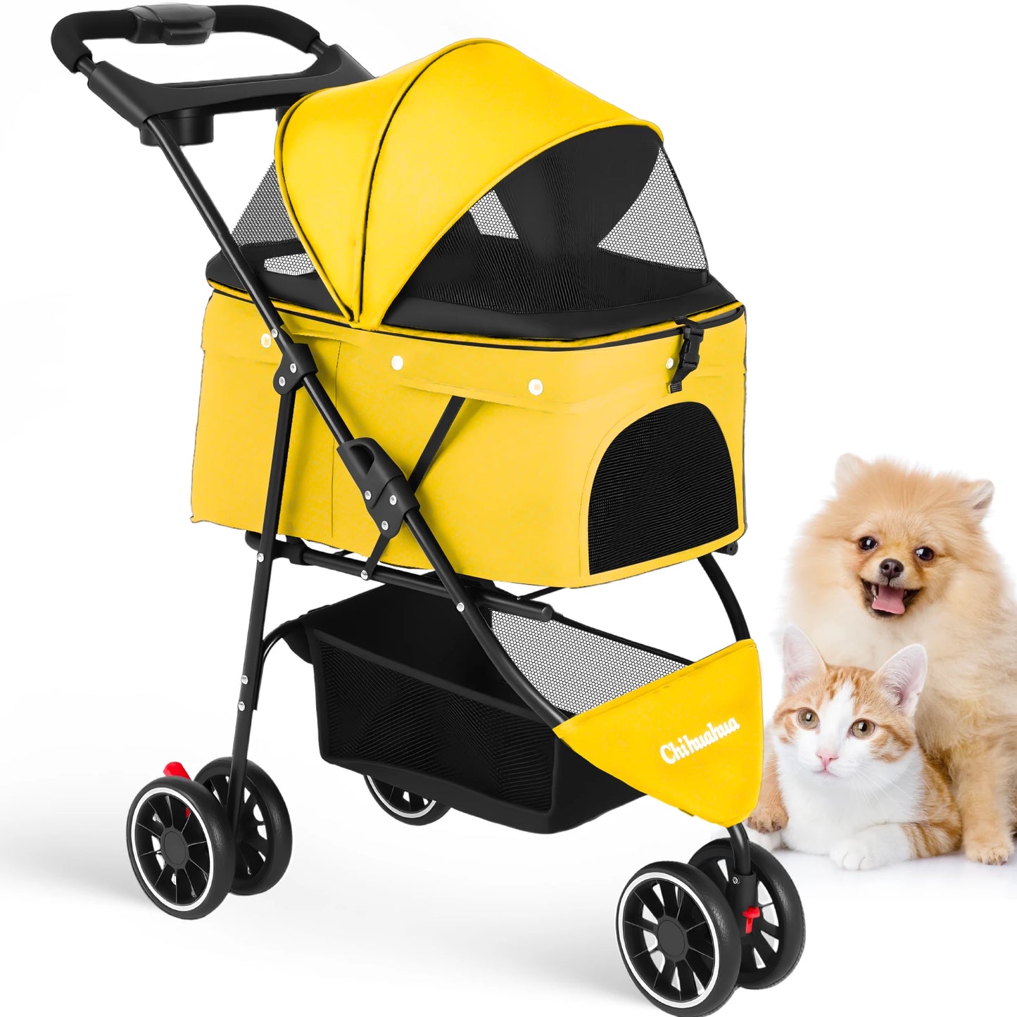 Pet Stroller For Small Puppy Dogs & Cats Travel Portable Dog Stroller Foldable Dog Cat Carrier Strolling