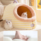 Creative Cat Soft Bed House Removable Plush Dog House Mat Pet Cats Four Seasons Cushion Basket Machine Washable Pet Accessories
