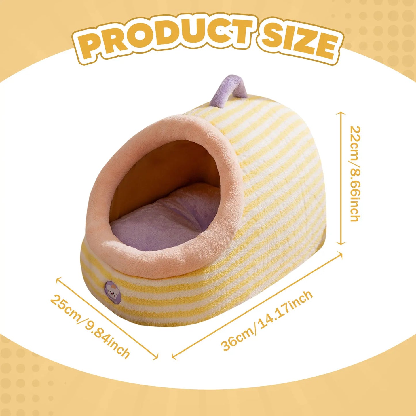 Creative Cat Soft Bed House Removable Plush Dog House Mat Pet Cats Four Seasons Cushion Basket Machine Washable Pet Accessories