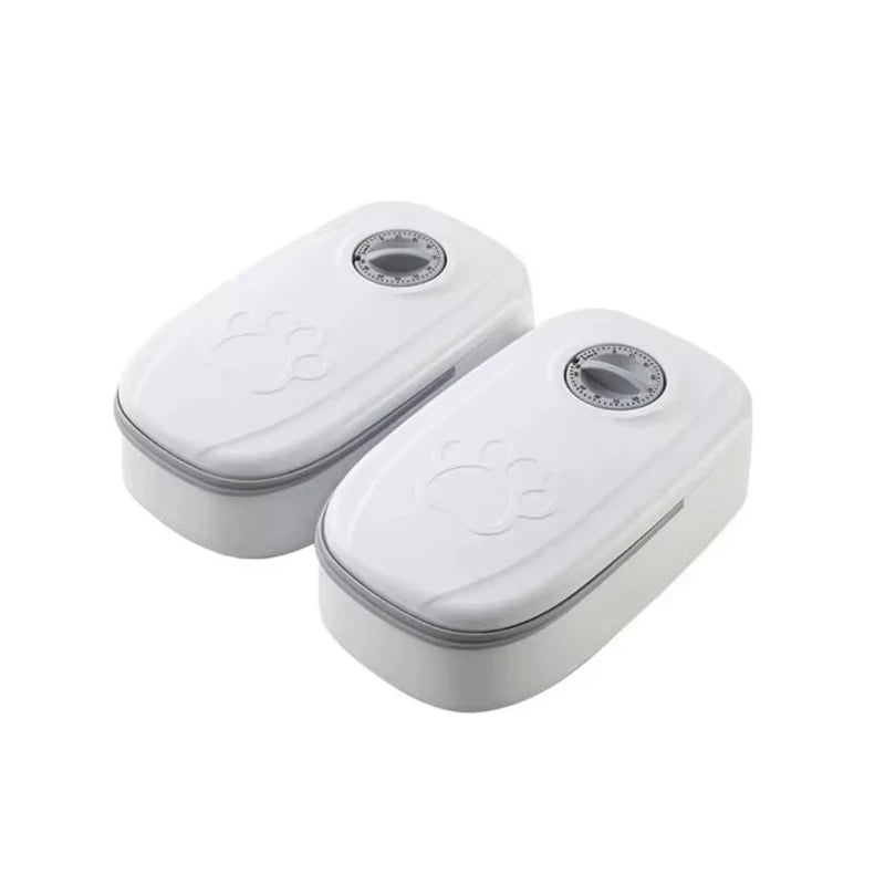 2 Meals Timed Automatic Dog Feeder Dual Bowls Smart Cat Food Dispenser Wet Dry Pet Food Dispenser Pet Feeder Cat Accessories