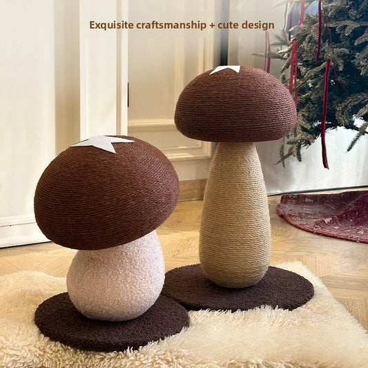 Mushroom Sisal Cat Scratching Post & Board, Vertical Claw Grinding Pad, Durable Non-Shed Cat Scratching Supplies
