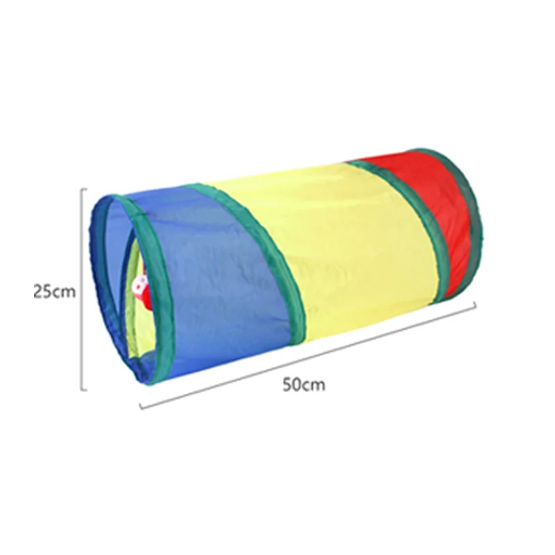 Rainbow Cat Tunnel Collapsible Interactive Cat Toy Durable Scratch Resistant Pet Play Tunnel For Indoor Cats Self Hi Cat Toy