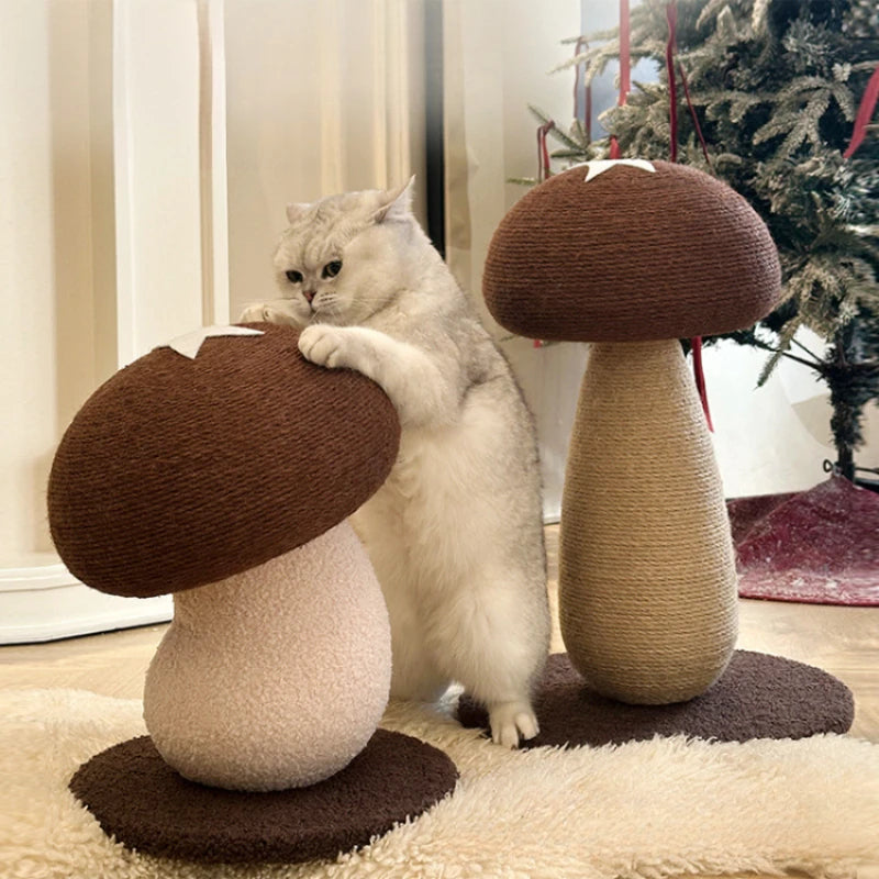Mushroom Sisal Cat Scratching Post & Board, Vertical Claw Grinding Pad, Durable Non-Shed Cat Scratching Supplies
