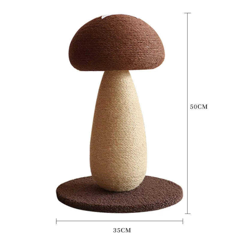 Mushroom Sisal Cat Scratching Post & Board, Vertical Claw Grinding Pad, Durable Non-Shed Cat Scratching Supplies