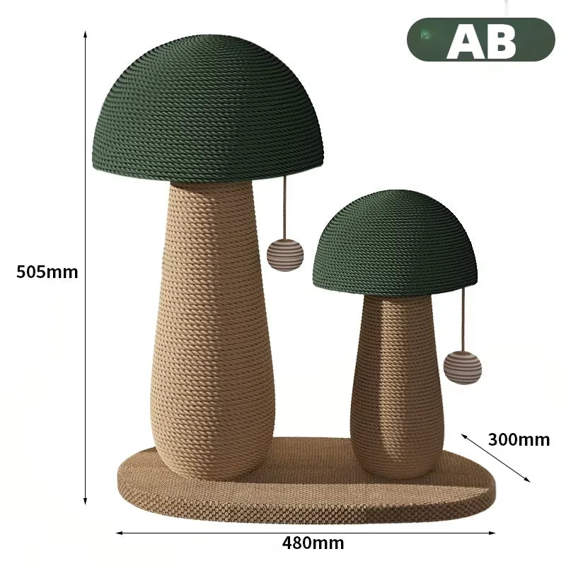 Mushroom Sisal Cat Scratching Post & Board, Vertical Claw Grinding Pad, Durable Non-Shed Cat Scratching Supplies