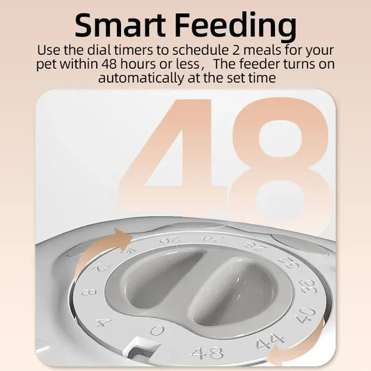 2 Meals Timed Automatic Dog Feeder Dual Bowls Smart Cat Food Dispenser Wet Dry Pet Food Dispenser Pet Feeder Cat Accessories