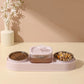 Cat Food Bowl Pet Automatic Feeder Water Dispenser Dog Cat Food Container Drinking Dish Anti Slip Double Bowl