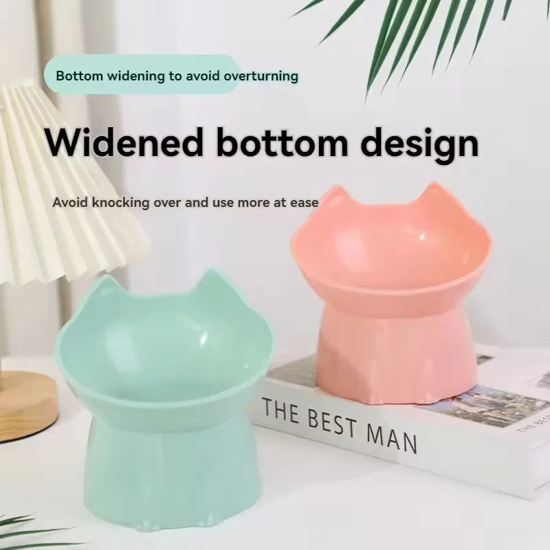 Tilted Elevated Cat Food Bowl Ergonomic Cat Food Dish Anti Neck Protector Vomiting Raised Cats Food Bowl Non Slip for Cats Dogs