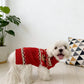 Red and green gingerbread, reindeer, Christmas pet sweater, small dog clothes, small dog cat, keep warm in winter